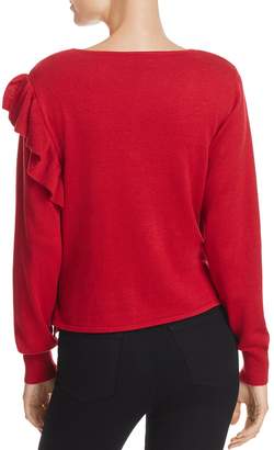 Aqua Ruffled V-Neck Sweater - 100% Exclusive