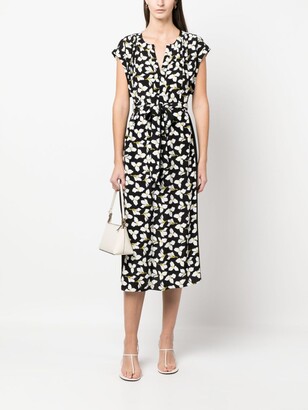 Diane von Furstenberg Panelled Floral Midi Dress
