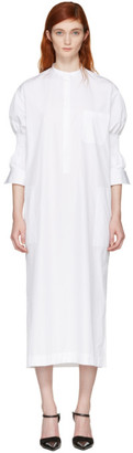Haider Ackermann White Smocked Shirt Dress