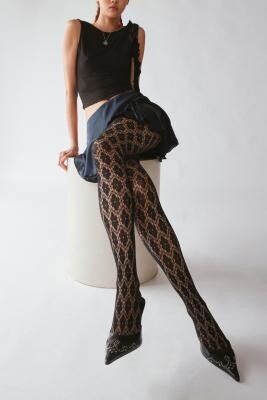 Out From Under Fishnet Floral Tights - Black M/L at Urban Outfitters -  ShopStyle Hosiery