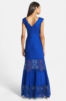 Thumbnail for your product : Tadashi Shoji V-Neck Lace Inset Gown