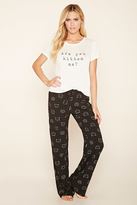 Thumbnail for your product : Forever 21 You Kitten Me Graphic PJ Set