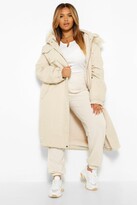 Thumbnail for your product : boohoo Plus Longline Faux Fur Trim Parka Coat