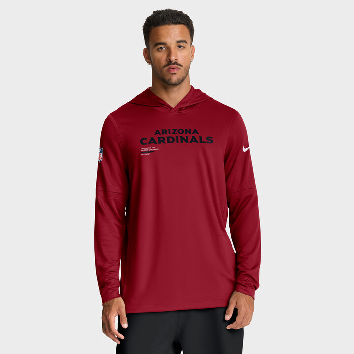 Men's Nike Cardinal Arizona Cardinals Sideline Pure Fury Performance Long Sleeve Hoodie T-Shirt