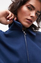 Thumbnail for your product : Topshop Cotton Blend Quarter Zip Pullover