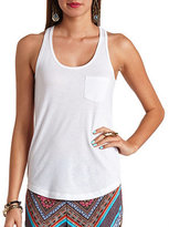 Thumbnail for your product : Charlotte Russe Front Pocket Racerback Tank Top