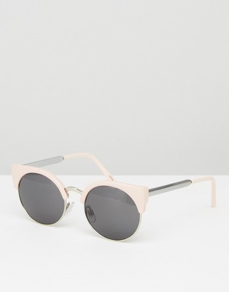 Monki Cateye Nude Frame Sunglasses