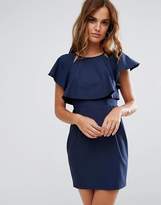 Thumbnail for your product : ASOS Design Double Layer Mini Wiggle Dress with Angel Sleeve