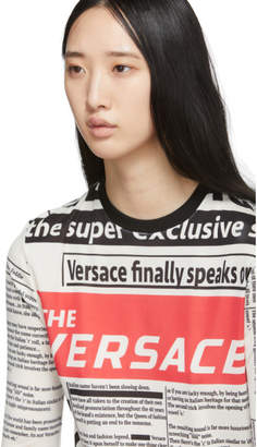 Versace White Tabloid Print Long Sleeve T-Shirt