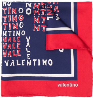 Valentino Scale Logo print scarf