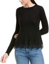 Thumbnail for your product : Rebecca Taylor Lace Trim Wool-Blend Pullover