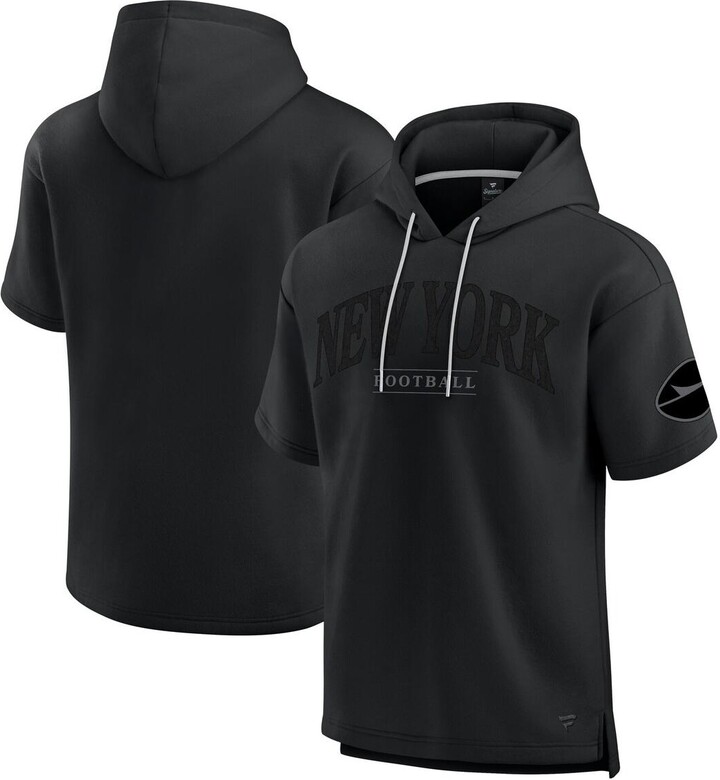 Fanatics Men's and Women's Black New York Jets Elements Ready Short Sleeve Pullover Hoodie
