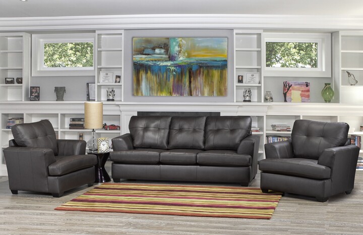 Leather Living Room Furniture, Aventino Leather Sofa Bed