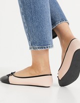 Thumbnail for your product : Raid Exclusive Dazer ballerina flats with contrast toe in blush