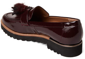 Franco Sarto Deep Merlot Carolynn Real Fur Patent Loafers