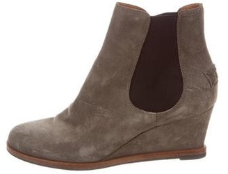 Fendi Suede Wedge Ankle Boots