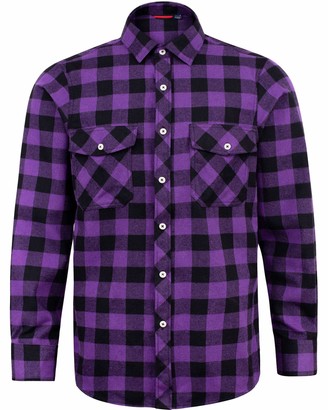 Black and purple checkered shirt Clearance