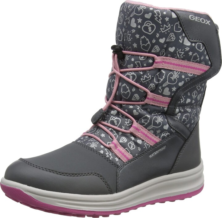Geox Junior Girl J Roby Girl B Wpf A Ankle Boots Dk Grey/Pink 34 EU -  ShopStyle