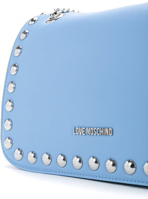Love Moschino studded logo shoulder bag