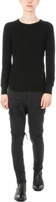 Attachment Black Cotton Sweater