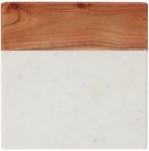 Thumbnail for your product : Gray & Willow Square White Marble and Wood Cheese Board