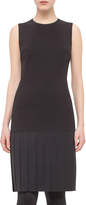 Thumbnail for your product : Akris Punto Pleated-Skirt Cutout-Back Sleeveless Dress, Black