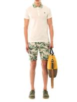 Thumbnail for your product : Moncler Jungle-print collar polo top