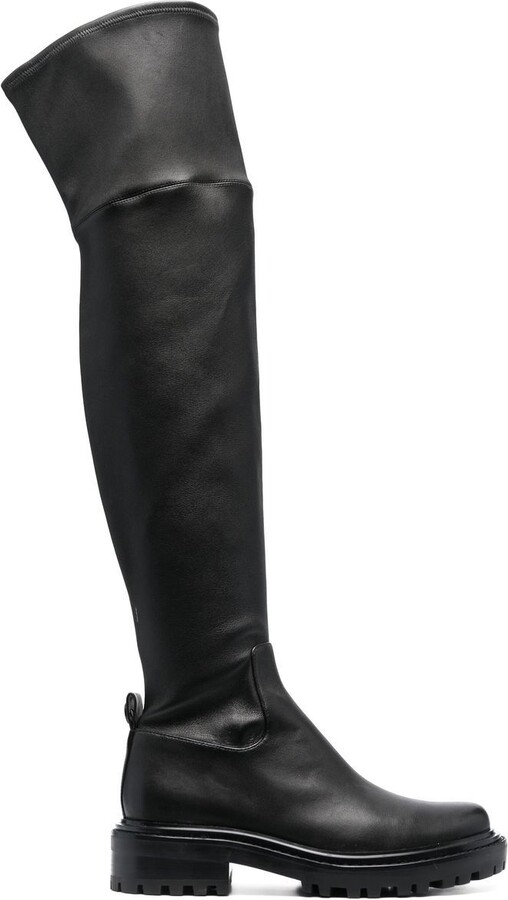 Tory Burch Stivaletto thigh-high leather boots - ShopStyle