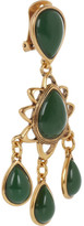 Thumbnail for your product : Oscar de la Renta Gold-plated cabochon clip earrings