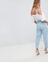 Thumbnail for your product : ASOS Petite PETITE Tailored Clean High Waist Linen Peg Pants
