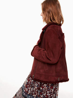 Kate Spade Shearling Jacket, Deep Cabernet - Size M