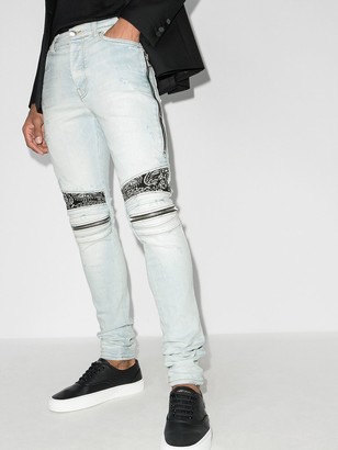 Amiri MX2 bandana-patch skinny jeans - ShopStyle