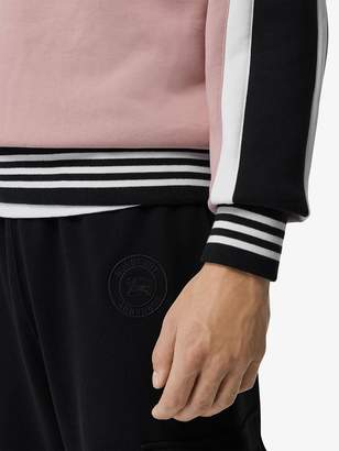 Burberry Stripe Detail Cotton Jersey Sweatshirt