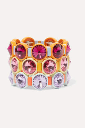 Swarovski Roxanne Assoulin Technicolor Set Of Three Enamel And Crystal Bracelets