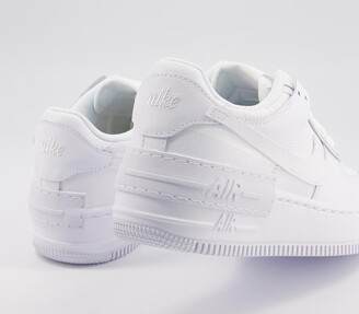 Nike Air Force 1 Shadow Trainers in Triple White