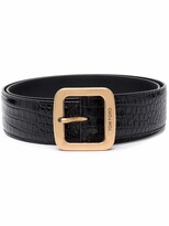 TOM FORD crocodile-effect leather belt – Black