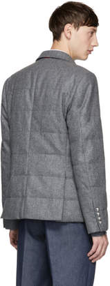 Moncler Gamme Bleu Grey Down Logo Blazer