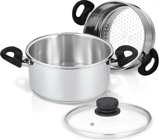 NutriChef 3 Quart Stainless-Steel Saucepan With Lid Cookware