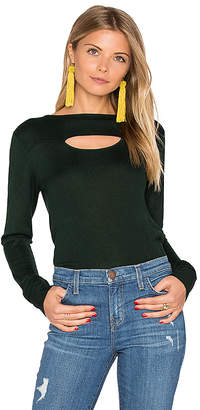 Hoss Intropia Long Sleeve Front Cut Out Sweater in Green. - size S (also in )