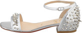 Thumbnail for your product : Christian Louboutin Druide Metallic Spiked Flat Sandal