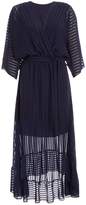 Thumbnail for your product : Quiz Navy Wrap Belted Dip Hem Midi Dress