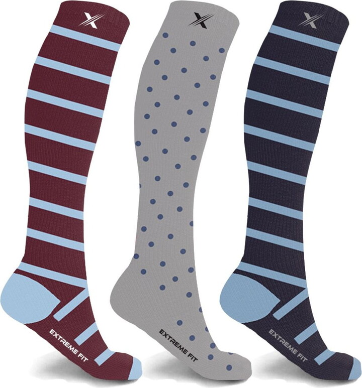 Extreme Fit Compression Performance Socks Improved Circulation & Support for Men and Women, 3 Pack