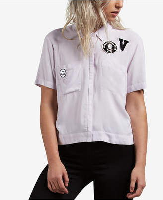 Volcom Juniors' Short-Sleeve Graphic-Patch Shirt