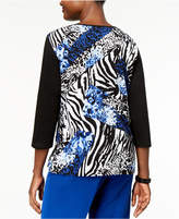 Thumbnail for your product : Alfred Dunner High Roller Printed Patchwork Top