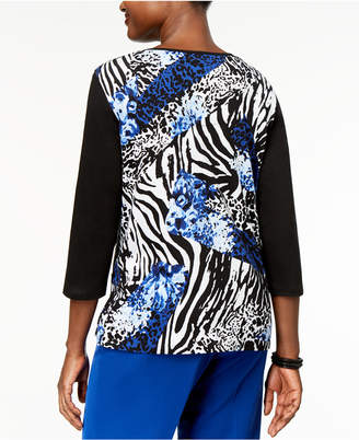 Alfred Dunner High Roller Printed Patchwork Top