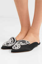 Thumbnail for your product : Sophia Webster Bibi Butterfly Embellished Satin Slippers - Black