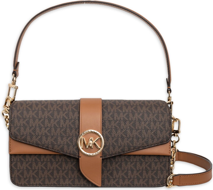 Michael Kors Women’s Greenwich Medium Saffiano Leather Shoulder Bag – Luggage