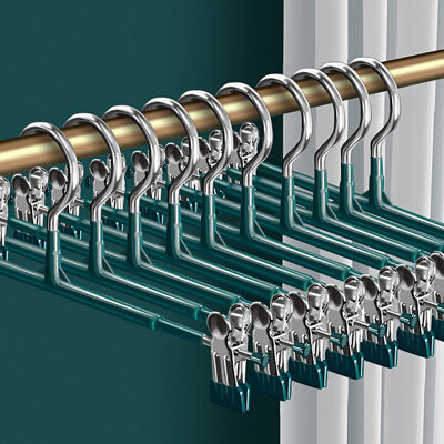 Rebrilliant 12Inch Metal Pants Hangers with Clips 20 Pack Adjustable Skirt Hangers for Women Non-Slip Trousers Hanger for Jeans Clothes Hangers for Pants Heavy Du