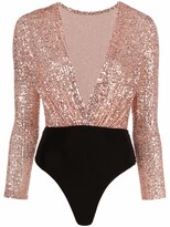 Thumbnail for your product : Alchemy sequin-embellished deep-V bodysuit