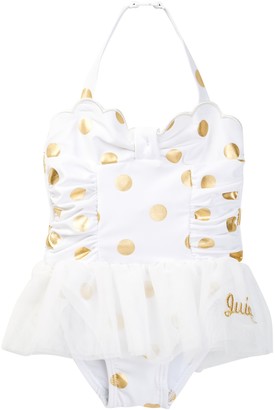 Juicy Couture Foil Dot Skirted One Piece Swimsuit (Baby Girls 0-9M)